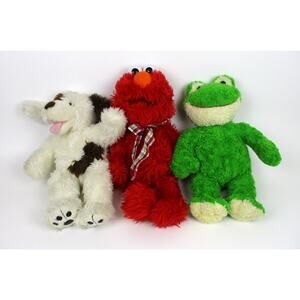3 Build A Bear Sesame Street Soft Plush Stuffed Animal Toy 20" Elmo Frog Dog